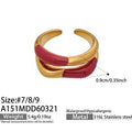 Gold Red drip oil Ring (A151) / Size 8