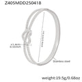 Steel Double-Line Heart Clasp Bangle (Z405) / Default