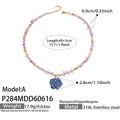 A Blue Resin Flower Single Crystal Necklace (P284) / 40+5cm
