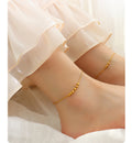 Gold 6-bead style Anklet (S092) / 20+5cm
