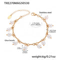 Round Bead Shell Bead Tassel Bracelet 15+5cm (TXE270) / Default