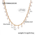Round Bead Shell Bead Tassel Necklace 40+5cm (TXP270) / Default