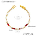 Red zircon Bracelet16.5cm (E594) / Default
