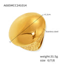 Polished Bold Gold Ring (A685) / Size 6