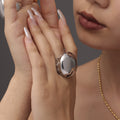Polished Bold Steel Ring (A685) / Size 6