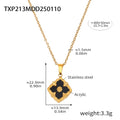 Gold Black Acrylic Necklace (TXP213) / Default