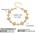 White Zircon Gold Bracelet 17+5cm (TXE599) / Default