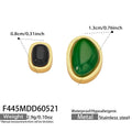 Gold Agate Asymmetric Earrings (F445) / Default