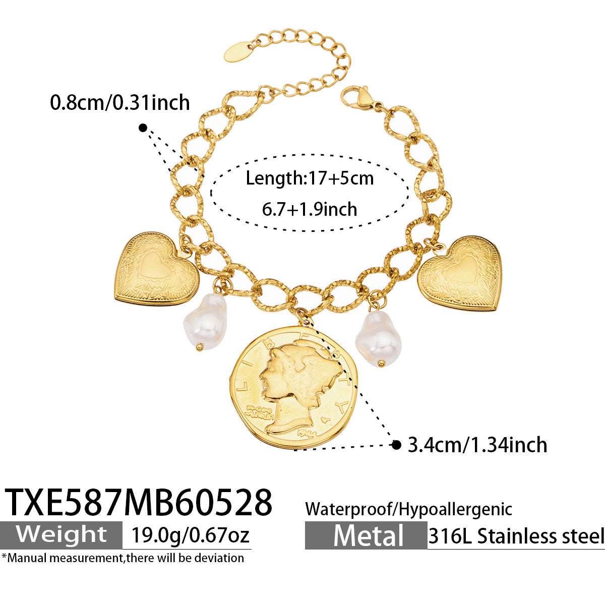 316L Stainless Steel 18K Gold PVD Heart Pendant Necklace - Heart Pendant, Modern Gold Jewelry Wholesale Stainless Steel Jewelry - Sensitive Skin Friendly - Detail 11