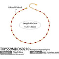 Gold Color / Red Enamel Necklace 40+5cm
