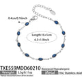 Steel Color / Blue Enamel Bracelet 16+5cm