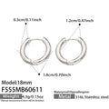 素圈Steel Earrings (F555) / 外径18mm