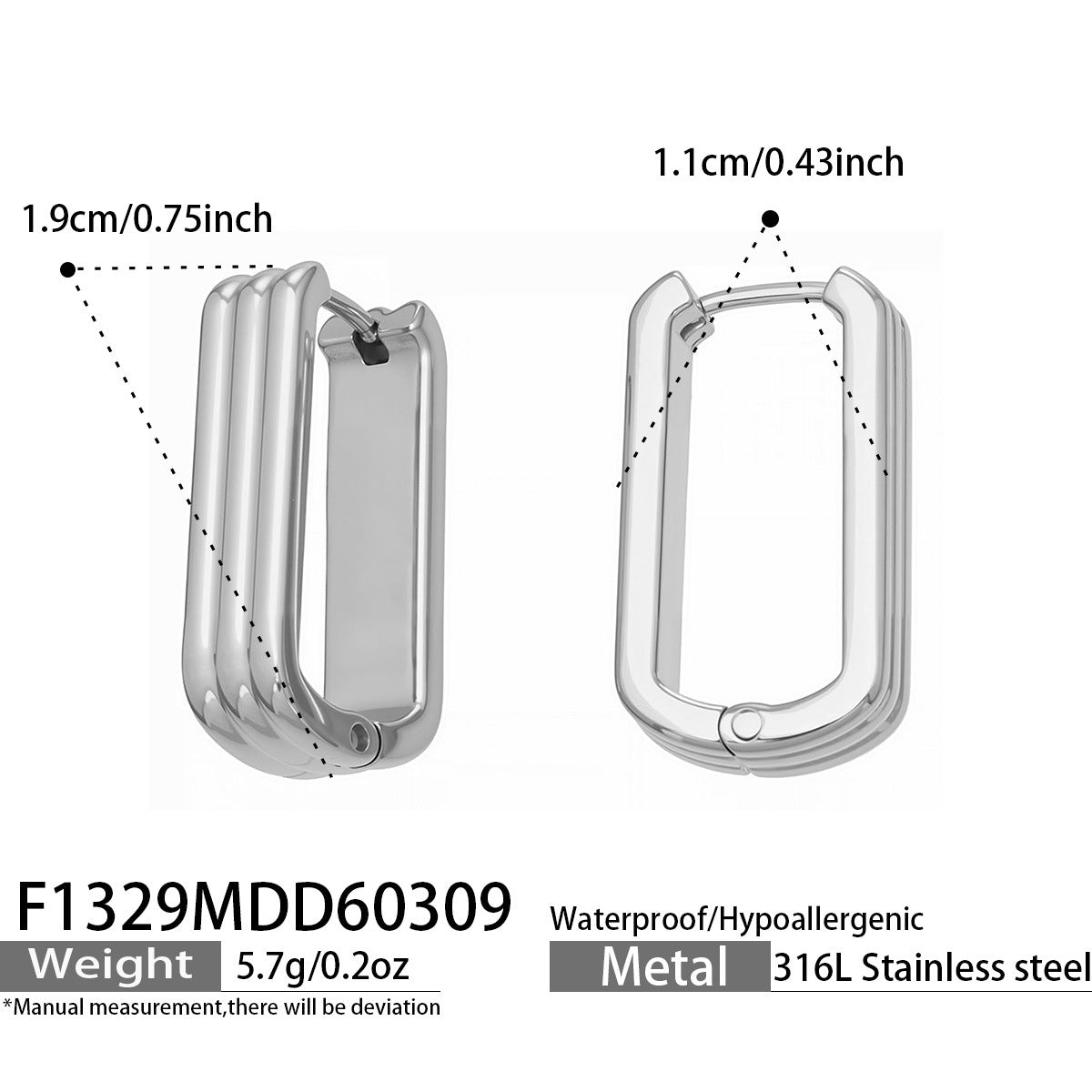 316L Stainless Steel 18K Gold PVD Minimalist U-Shaped Earrings - Minimalist U-Shaped Gold Steel Wholesale Stainless Steel Jewelry - Sensitive Skin Friendly - Detail 10