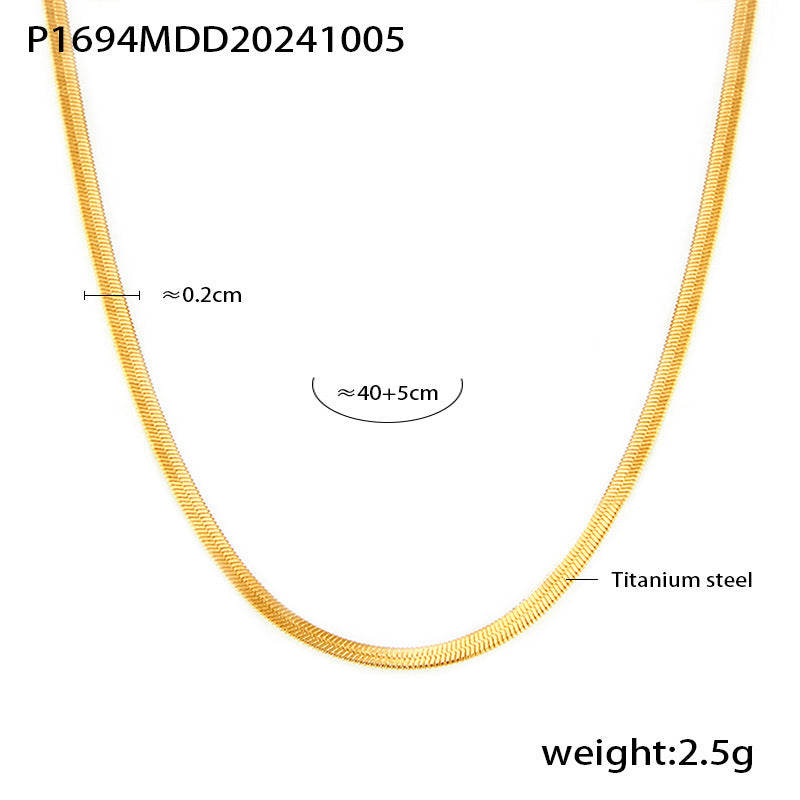 316L Stainless Steel 18K Gold PVD Natural Stone Beaded Double Layer Necklace - Image 6