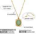 Natural Green Stone Gold Necklace (P308) / 40+5cm
