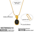Gold Chunky Black Agate Sweater Necklace100cm (M078) / Default