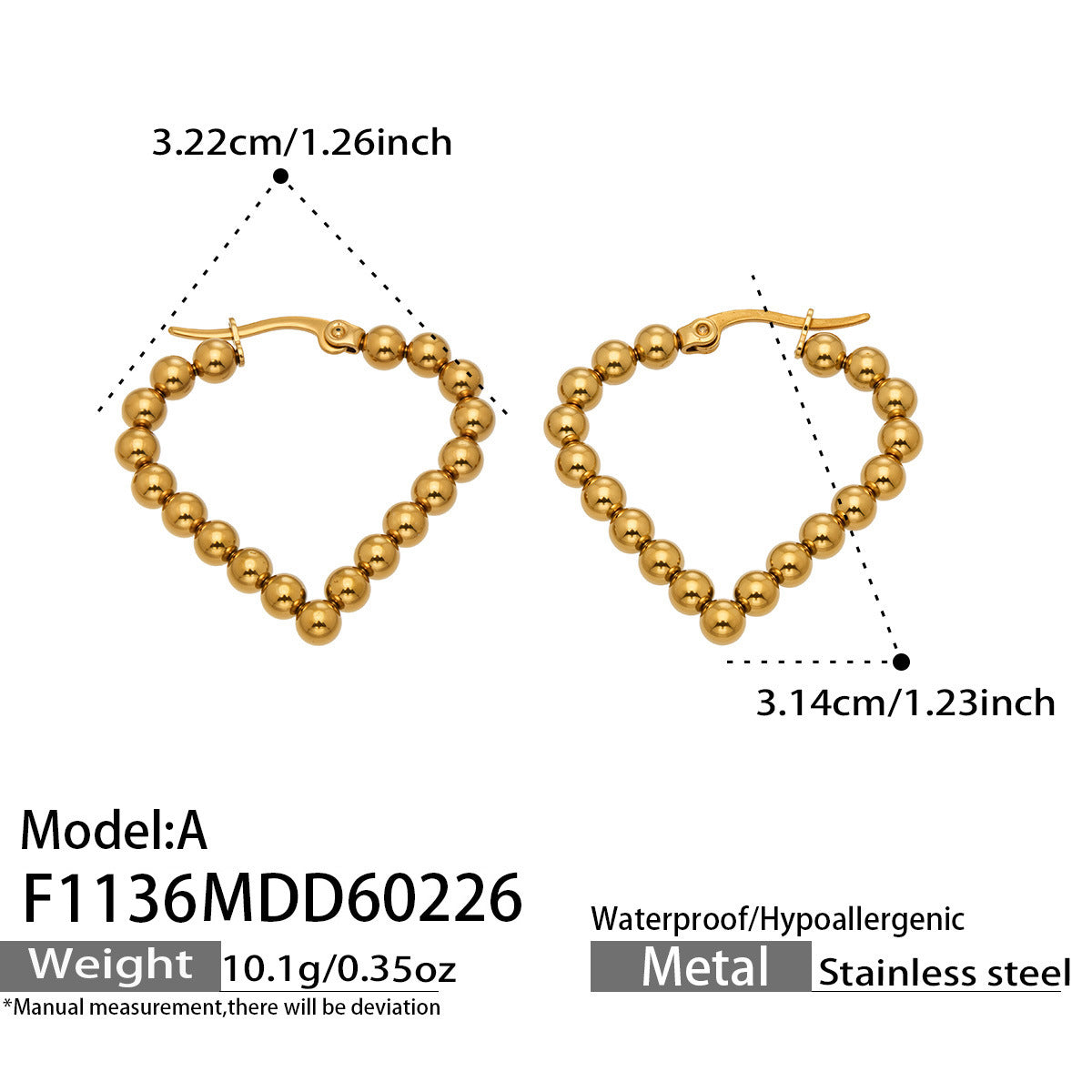 Round Twisted Hoop Earrings worn on ear, European style stainless steel jewelry