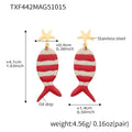 Coral Red Fish Earrings (TXF442) / Default
