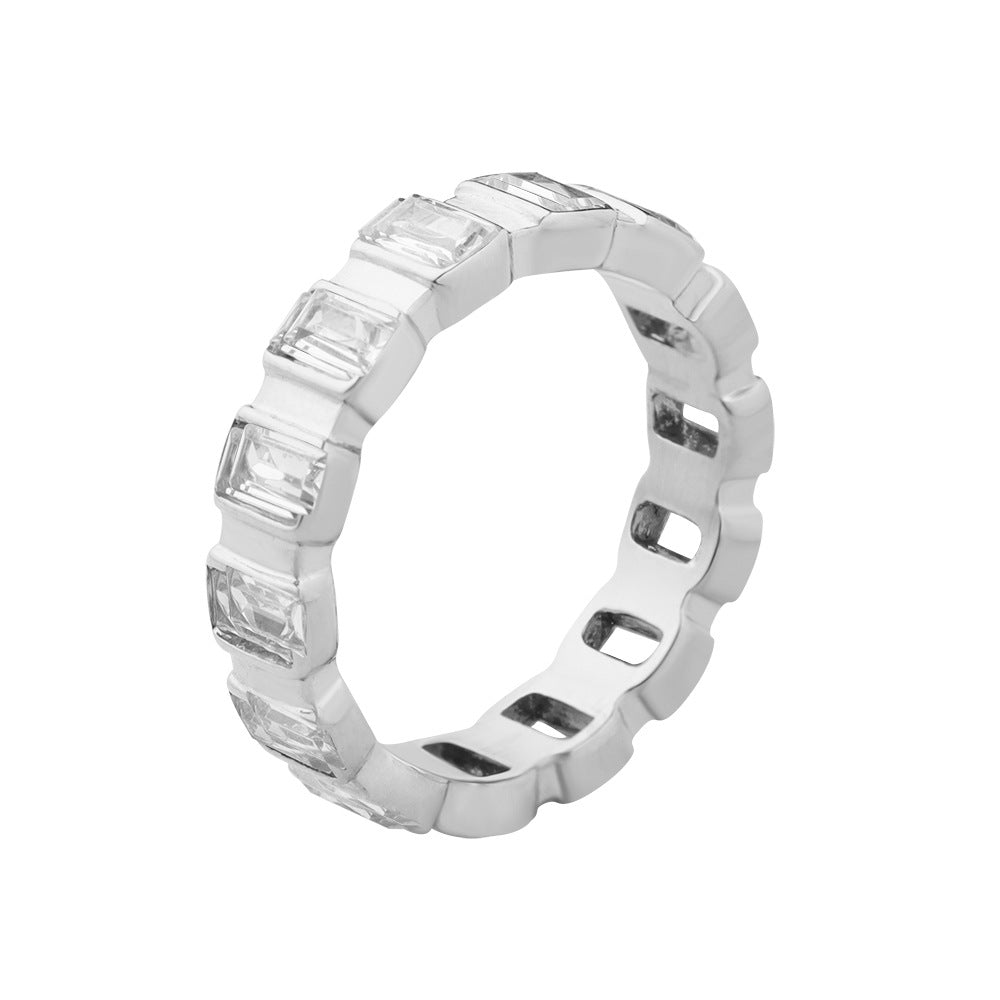 316L Stainless Steel 18K Gold PVD Plated Full Pave Zircon Ring - Image 3