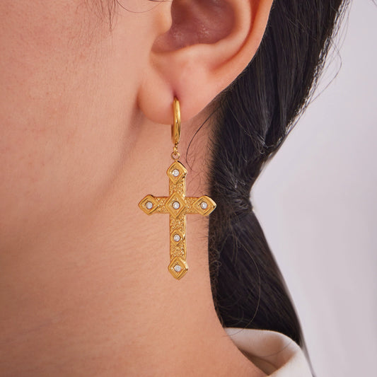 316L Stainless Steel 18K Gold PVD Plated Starfish Dangle Earrings - Image 4