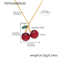 Dark Red Cherry Gold Necklace 41+5cm (TXP423) / Default