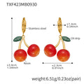 Orange Red Cherry Gold Earrings (TXF423) / Default