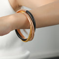 Slim Gold-Black Steel Mix Bangle (Z010) / Default