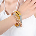 Gold-Steel-Rose Gold Mix Bangle (Z010) / 大款