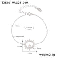 Steel Sunflower Cubic Zirconia Bracelet (TXE161) / Default