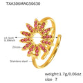 Ring - US 7 / Gold / Rose Red Zircon