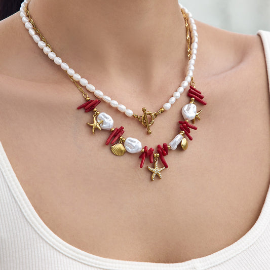 316L Stainless Steel 18K Gold PVD Star Pendant Necklace - Star Pendant Elegant Necklace Wholesale Stainless Steel Jewelry - Sensitive Skin Friendly - Detail 1