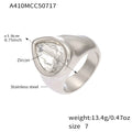 Steel / White Zircon / Size 6
