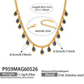 Blue Zircon Gold Necklace 38.5+5cm (P959) / Default
