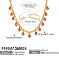 Magenta Zircon Gold Necklace 38.5+5cm (P959) / Default
