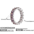 Steel Purple Zircon Ring (A543) / Size 6