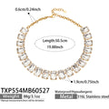 White Crystal Gold Necklace (TXP554) / 50.5cm