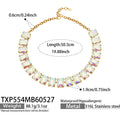 Multicolor Crystal Gold Necklace (TXP554) / 50.5cm