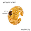 Gold Tiger's Eye Ring (A601) / Size 7