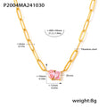 Pink Zircon Water Drop Necklace (P2004) / Default