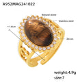 Gold Tiger's Eye Ring (A952) / Size 7
