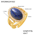 Gold Lapis Lazuli Ring (A952) / Size 7