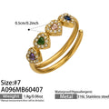 Multi-Color Zircon Gold Ring (A096) / Size 7