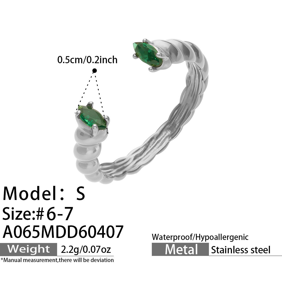 316L Stainless Steel 18K Gold PVD Zircon & Glass Stone Rings - Heart-shaped Ring, Zircon Ring, Glass Stone Ring, Adjustable Ring, Plain Band Ring, Gold Tone, Steel Tone, Minimalist, Luxury Wholesale Stainless Steel Jewelry - Sensitive Skin Friendly - Detail 34