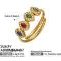 Multi-Color Zircon Gold Ring (A088) / Size 7