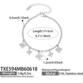 Flower Zircon Steel Bracelet (TXE594) / 17+5cm