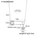 Steel Star Paperclip CZ Necklace 43+5cm (P1306) / Default