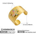 Enamel Butterfly Wide Band Gold / Bangle