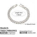Bracelet / A Pave Zircon Steel / 19cm