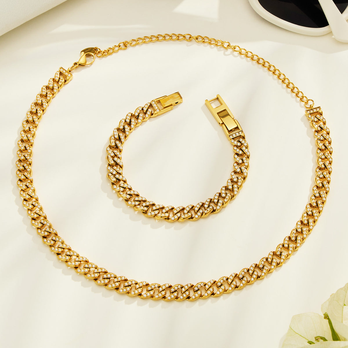 316L Stainless Steel 18K PVD Gold Matching Jewelry Set made with 316L stainless steel and 18K PVD gold finish for wholesale jewelry buyers - image 11