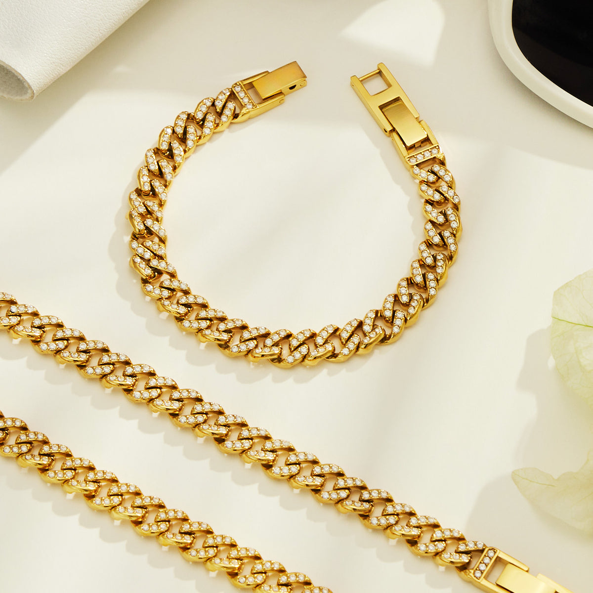 316L Stainless Steel 18K PVD Gold Matching Jewelry Set made with 316L stainless steel and 18K PVD gold finish for wholesale jewelry buyers - image 9